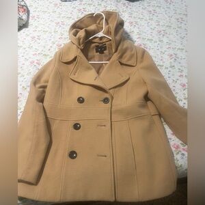 Style & Co. Women's Camel Double-Breasted Pea Coat